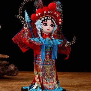 Chinese Beijing Opera Silk Doll Figurine | Handcrafted Jingju Costume | New!